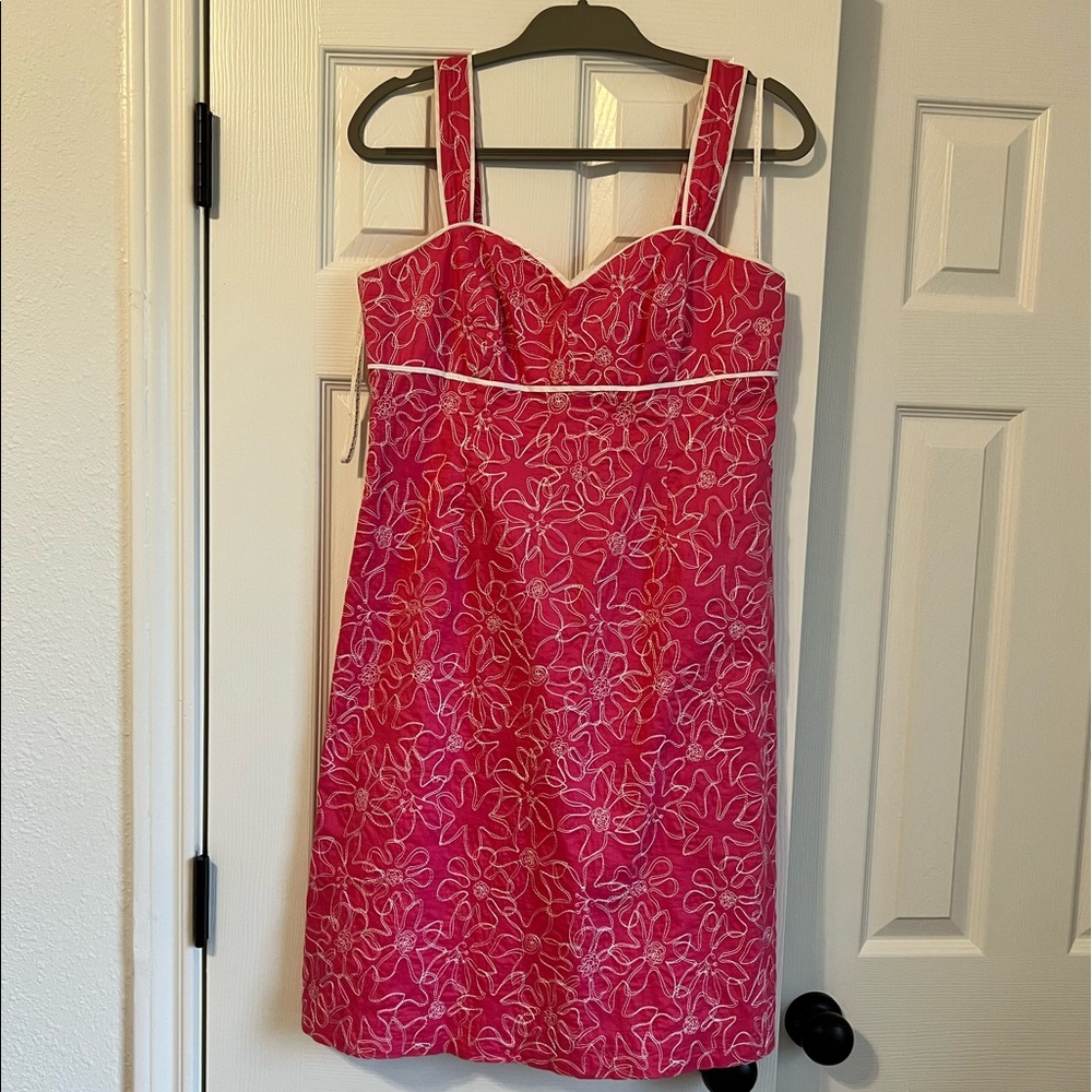 Lilly Pulitzer Vintage White Tag Sundial Summer Dress in Fuchsia pink size 8